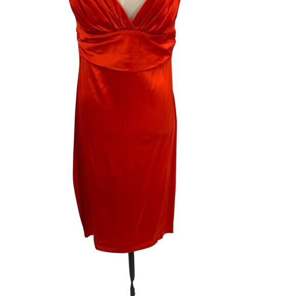 Roberto Cavalli Dress Slip Silk Empire Sleeveless Orange Size 44 US 8 - Picture 6 of 14